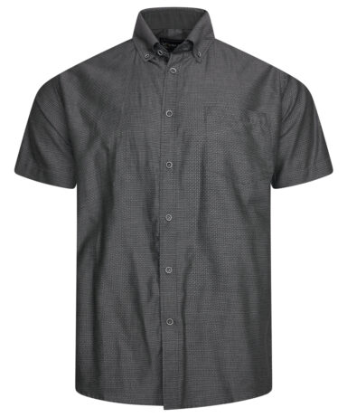 KAM - All Over GEO Print Shirt Charcoal