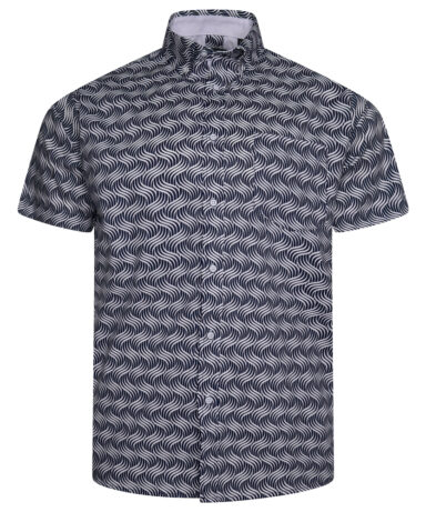 KAM - All Over Waves Print Shirt