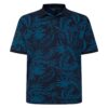 ESPIONAGE - LEAF PRINT JERSEY POLO NAVY/TEAL
