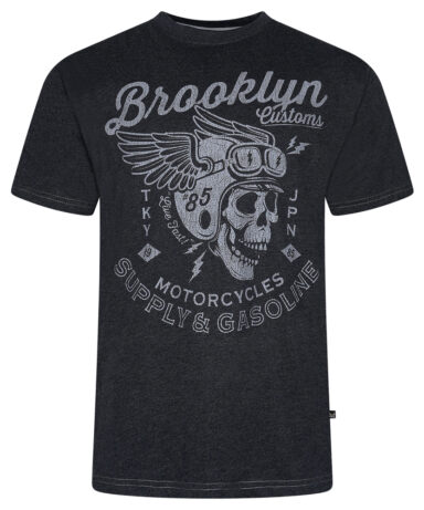 KAM - Brooklyn Motorcycle Skull Print Tee - MOONLESS NIGHT