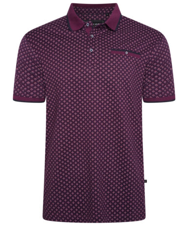 KAM - GEO PRINT POLO PLUM