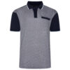 KAM - SMART MINI GEO PRINT POLO NAVY