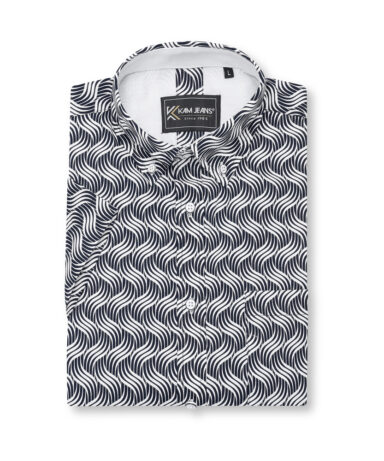 Alternative view of KAM - All Over Waves Print Shirt