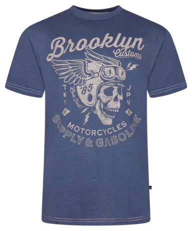 KAM - Brooklyn Motorcycle Skull Print Tee