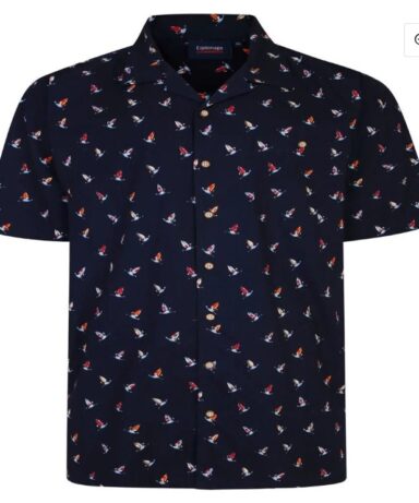 ESPIONAGE - Sail Boat Shirt Print Shirt in Navy