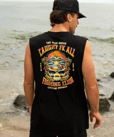 THE MAD HUEYS- CAUGHT FK ALL SKULL BLACK