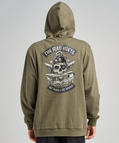 THE MAD HUEYS - HUEYS PIRATE HOODED PULLOVER OLIVE