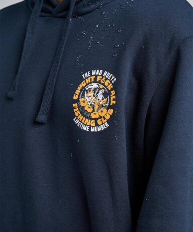 Alternative view of THE MAD HUEYS - TROPIC CAUGHT FK ALL FISHING HOODED PULLOVER NAVY