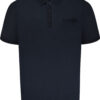 KAM - Jersey Jacquard Stripe Detail Polo Shirt - Navy